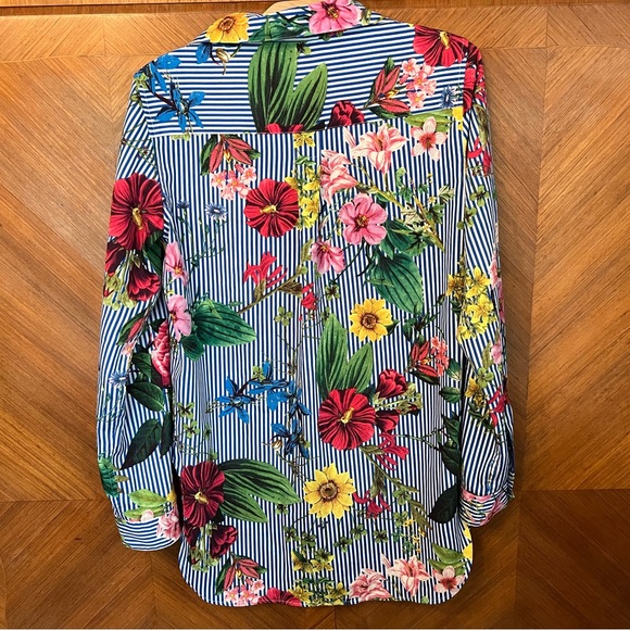 /Calvin Klein/ Long Sleeve Flower Dress Shirt (Small) - Picture 2 of 5